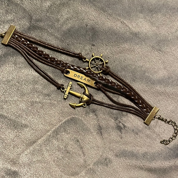 Seafarer Nautical Unisex Navy Sailor Bracelet Helm Anchor Inspirational Bracelet - Picture 3 of 6